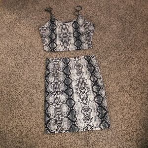 Snake skin two piece skirt & tank!